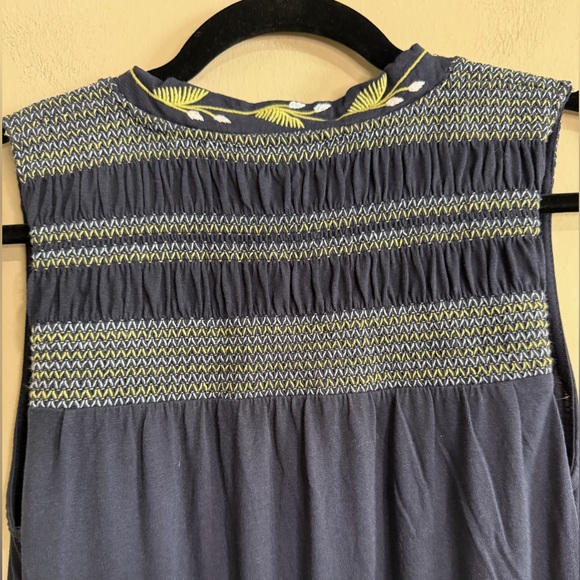 J. Jill Embroidered Smocked-Back Knit Dress. - Picture 10 of 11